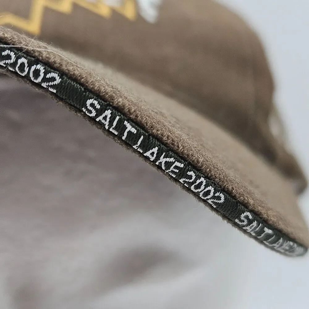 Salt Lake 2002 Olympic Games Strapback Hat Ice Hockey Venue Collection Brown VTG